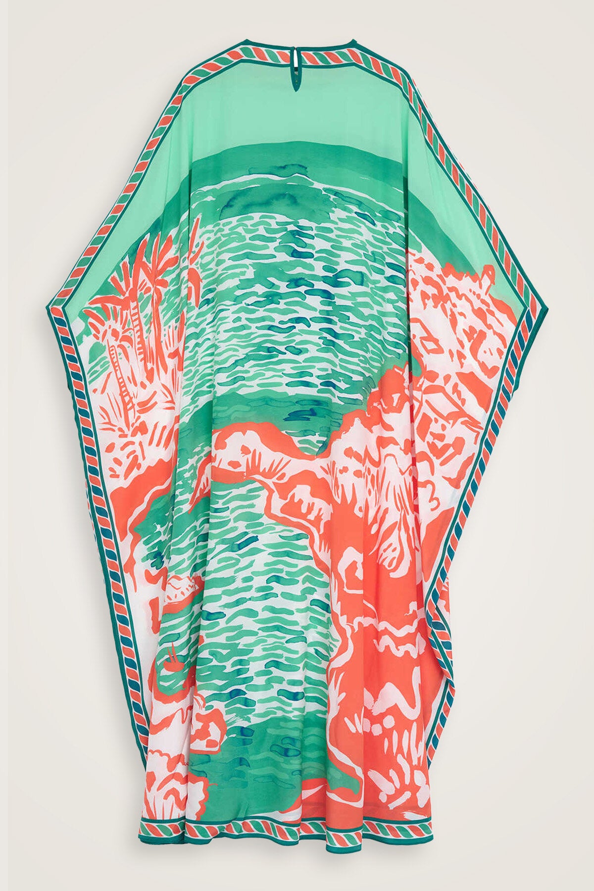 Göl Kenarı Yeşil İpek Kaftan