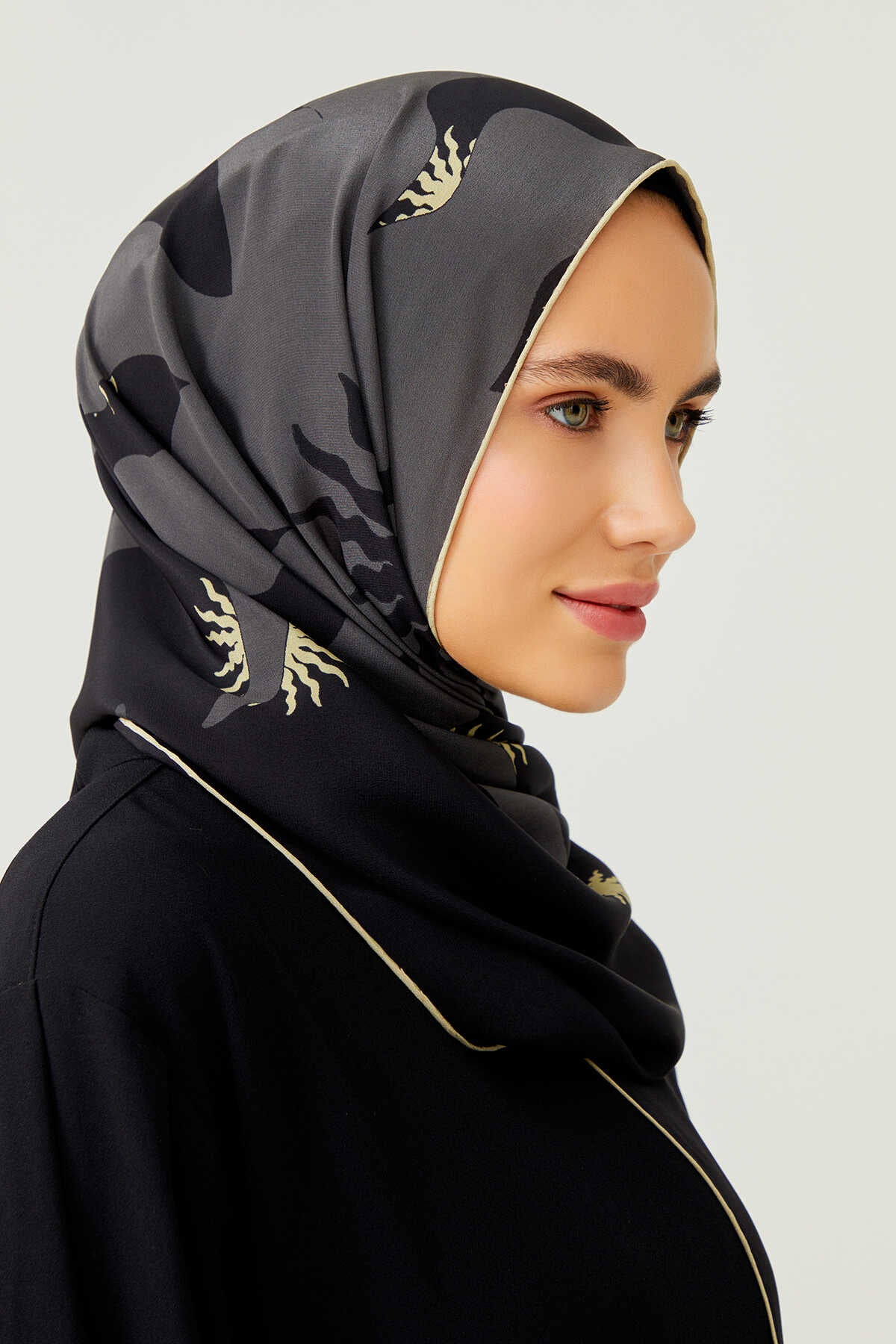 Gölge Siyah İpek Şal 80x200