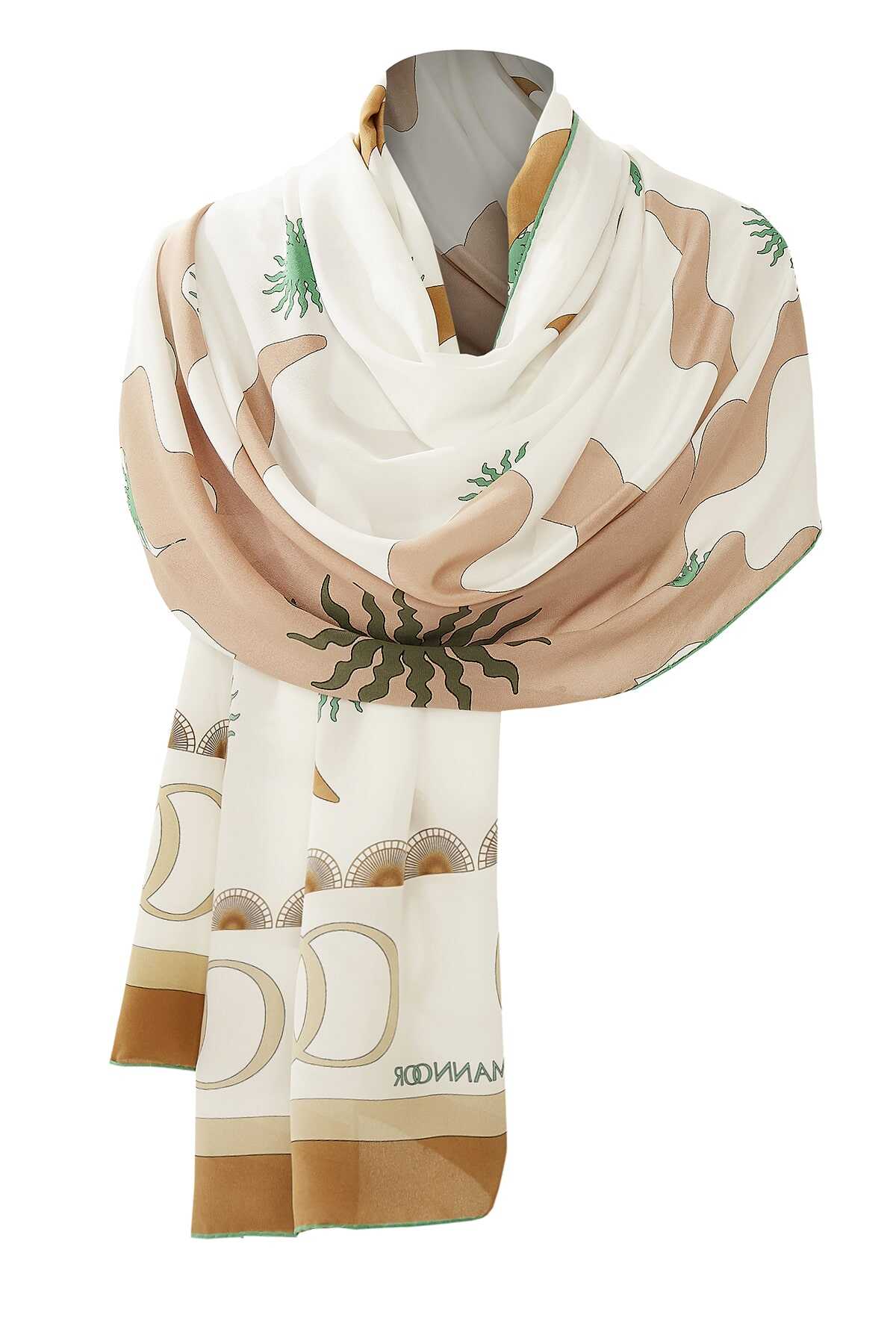 Gölge Yeşil İpek Şal 80x200