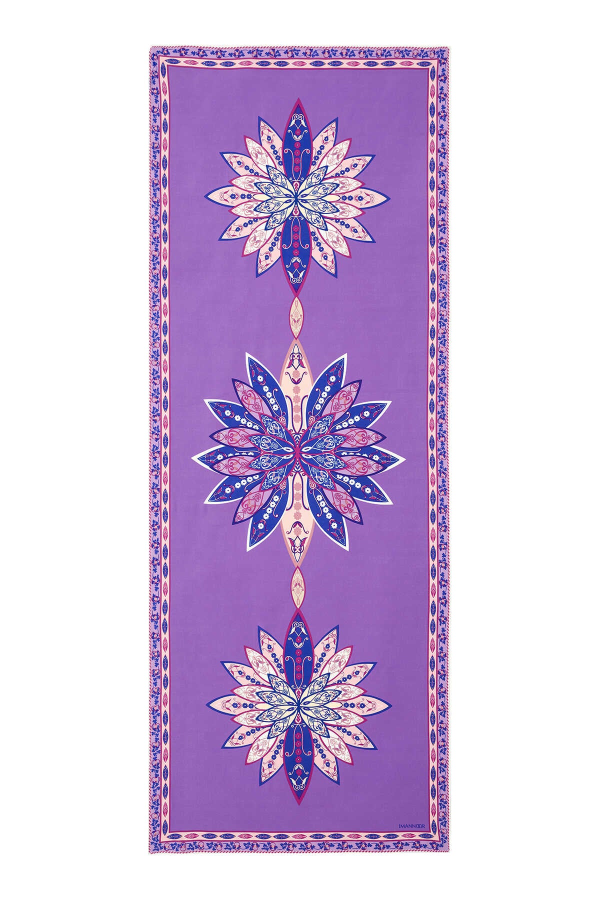 Gonca Mor Krep İpek Şal 80x210