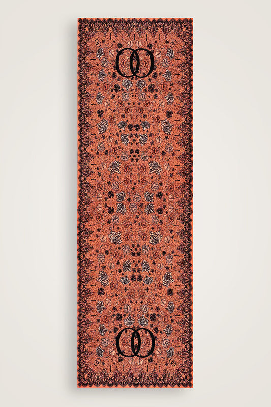 Gül Dantel Somon Krep İpek Kaftan Şal 70x210