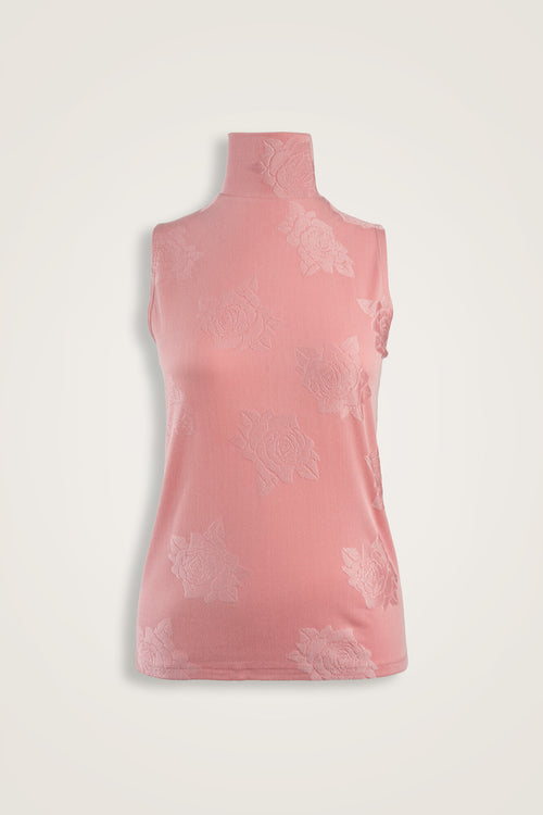 Gül Jakar Koyu Pembe Penye Kolsuz Bluz
