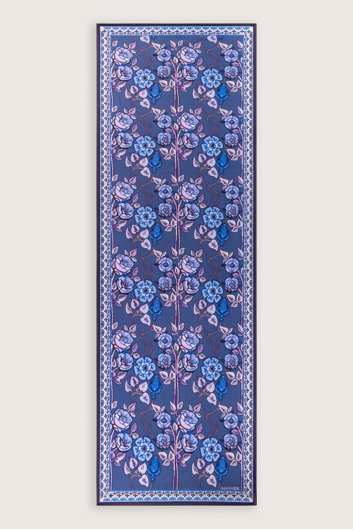 Gül Sarmaşık Leylak Floş Viskon Şal 70x210