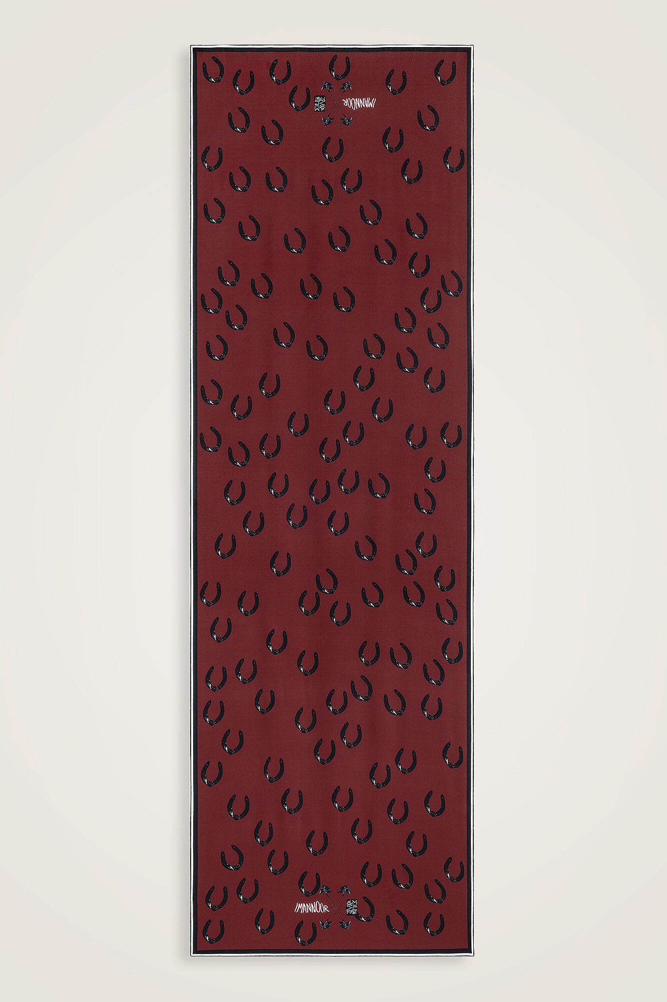 Gülsarı Bordo Krep İpek Şal 70x210