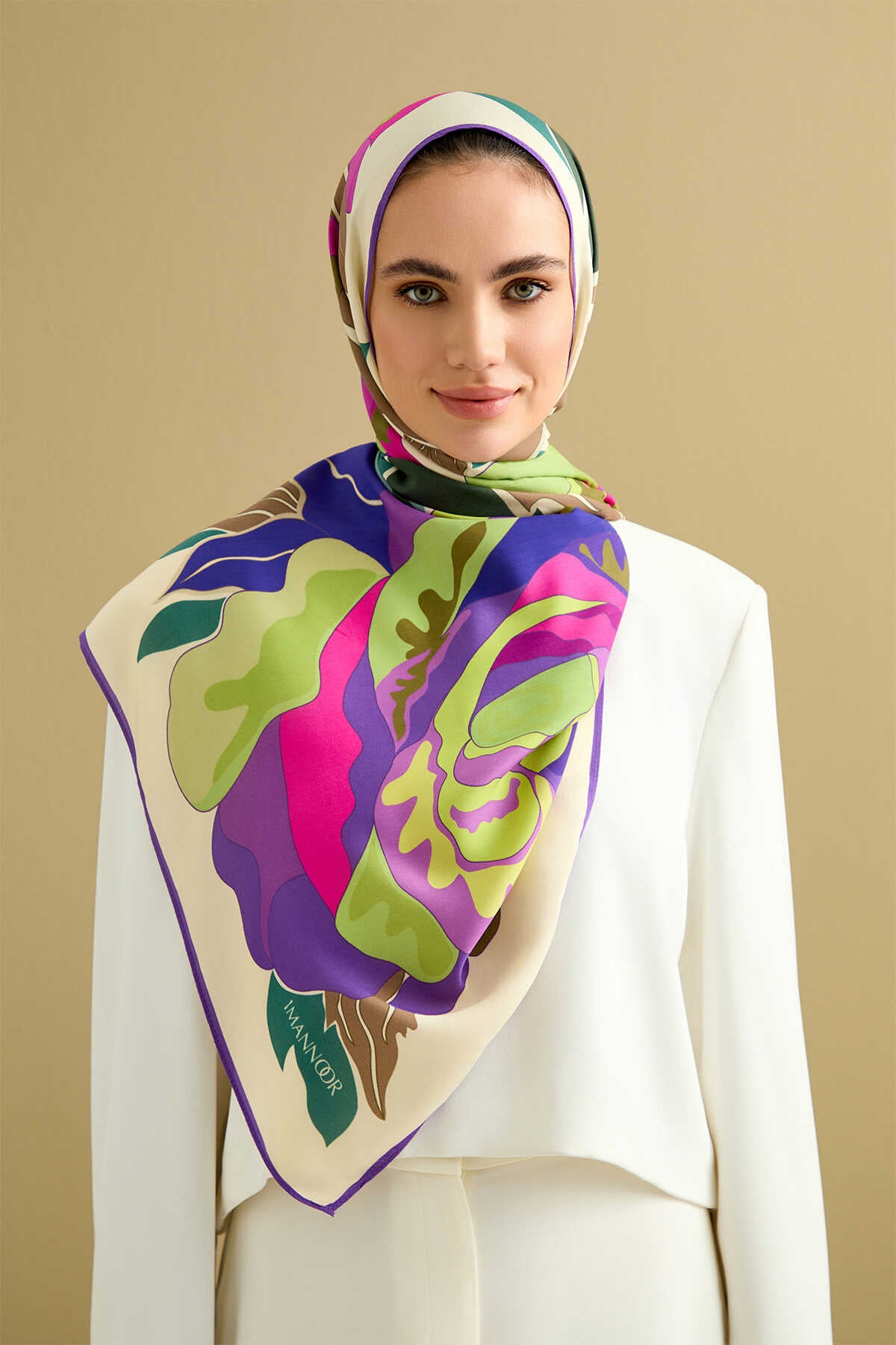Gülün İsmi Leyla Fuşya Floş Viskon Şal 70x200