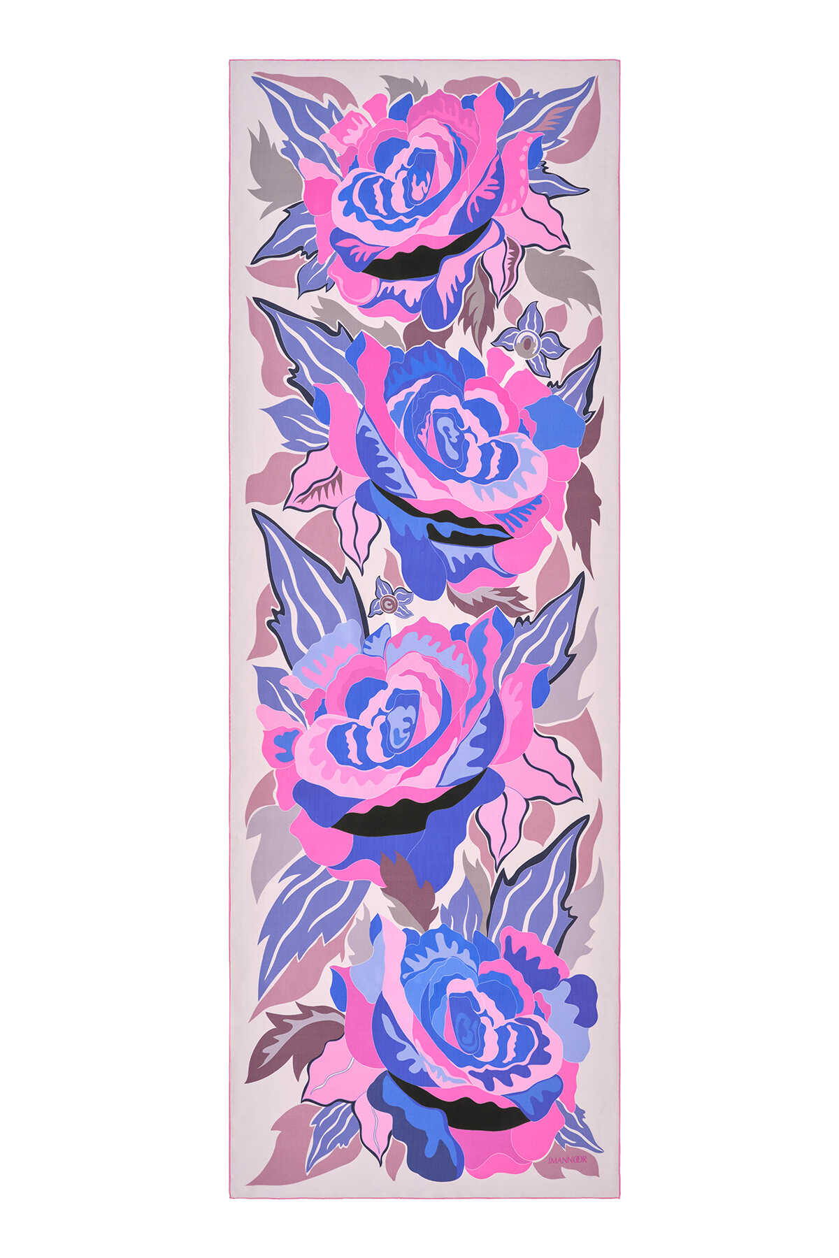Gülün İsmi Leyla Pembe Floş Viskon Şal 70x200