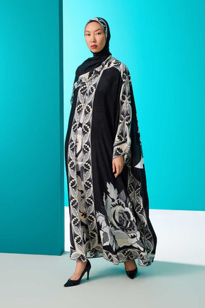 Gülün İsmi Leyla Siyah İpek Abaya