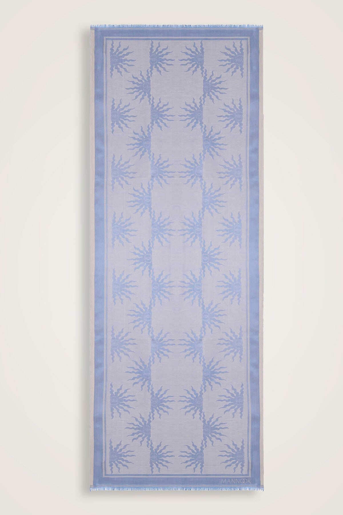 Güneş Doğarken Mavi Pamuk İpek Şal 80x200