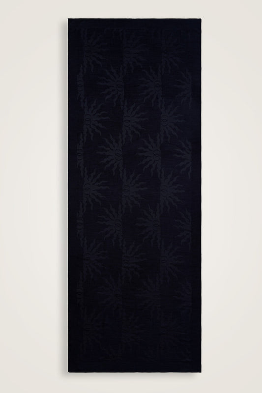 Güneş Doğarken Siyah Ferah Tencel Şal 70x200