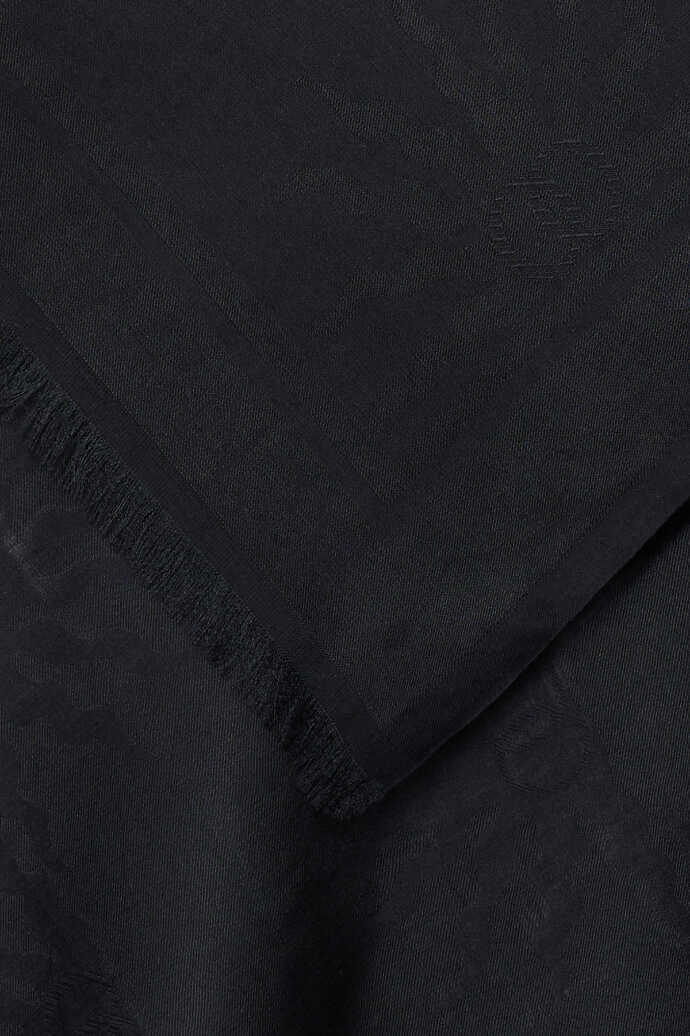 Güneş Doğarken Siyah Pamuk İpek Şal 80x200