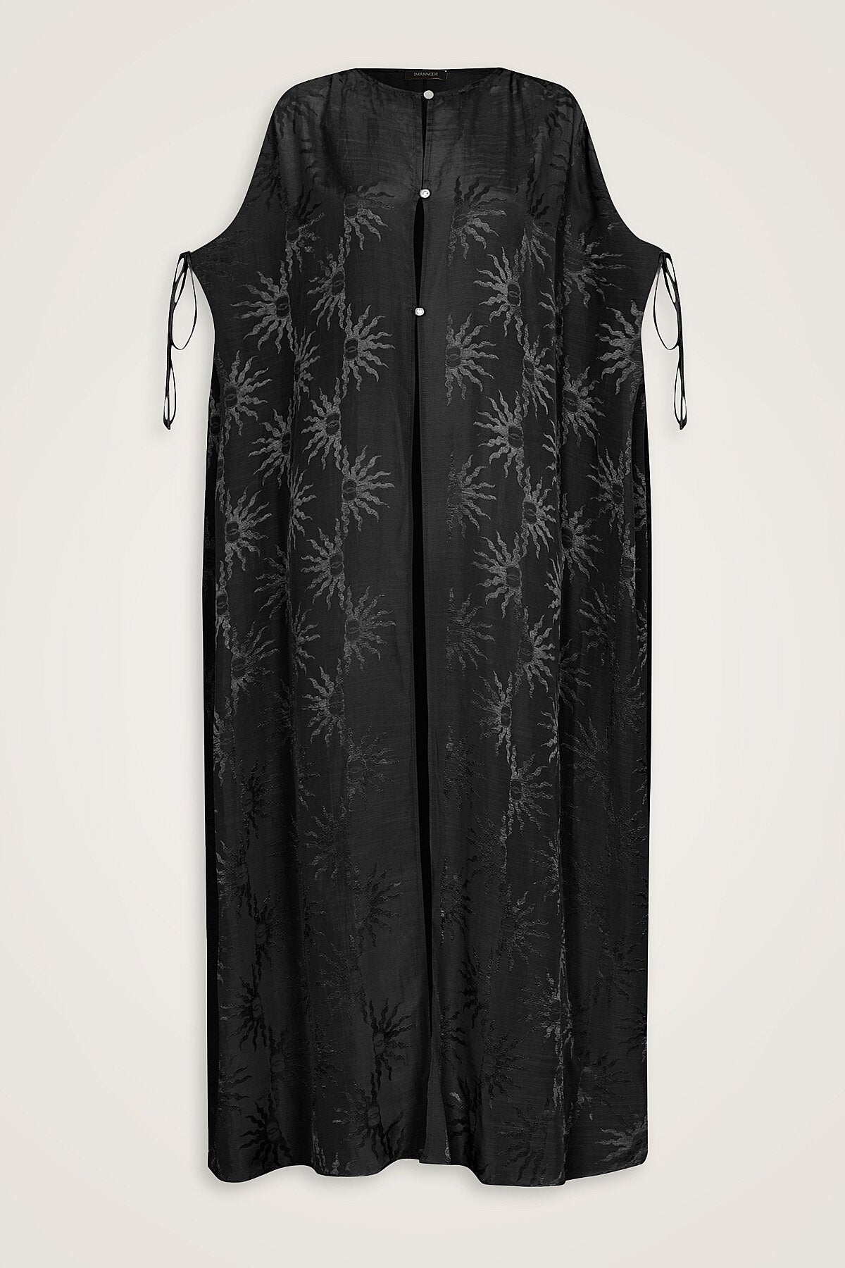 Güneş Doğarken Siyah Shiny Jakar Abaya