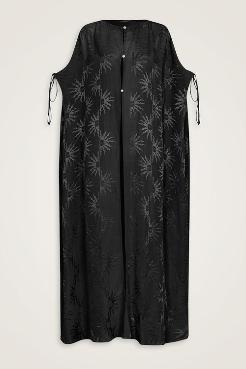 Güneş Doğarken Siyah Shiny Jakar Abaya