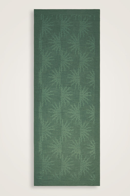 Güneş Doğarken Yeşil Ferah Tencel Şal 70x200