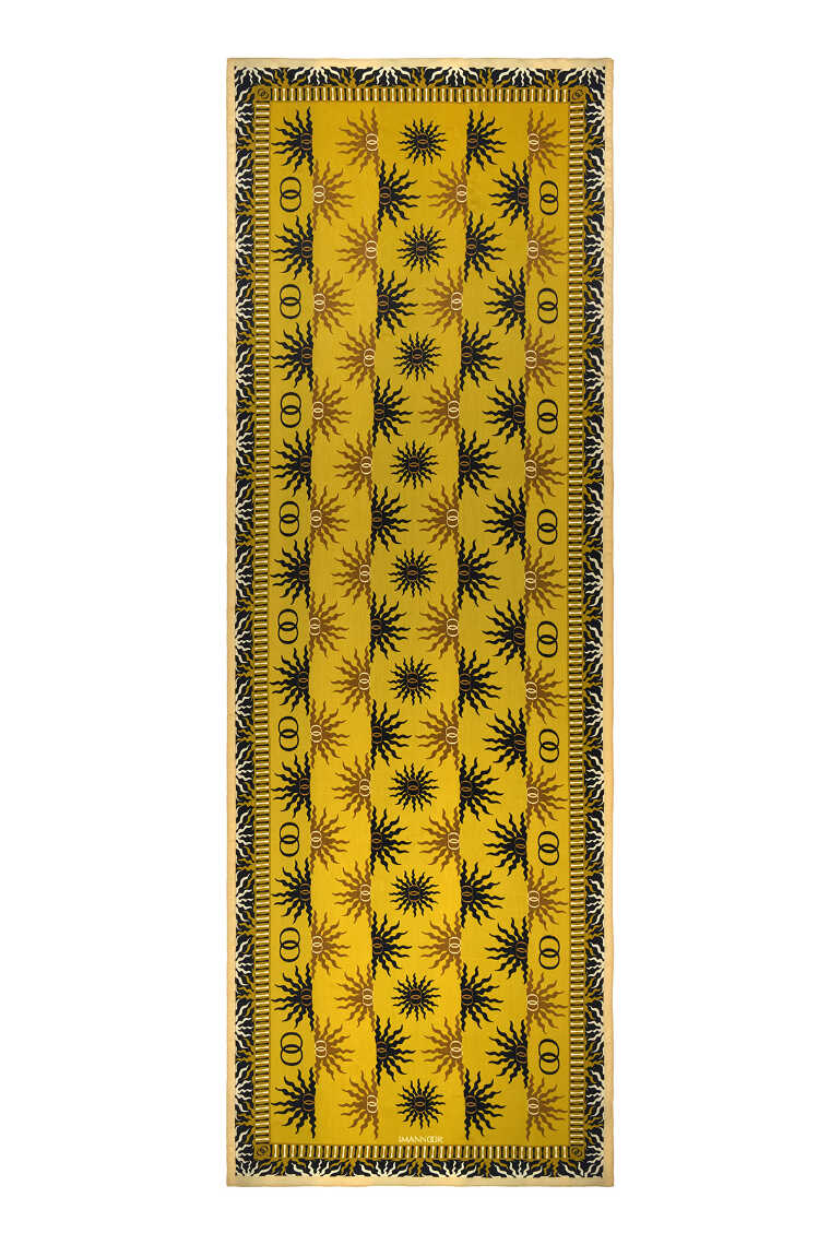 Güneş Doğarken Zeytin Yeşili Floş Viskon Şal 70x210