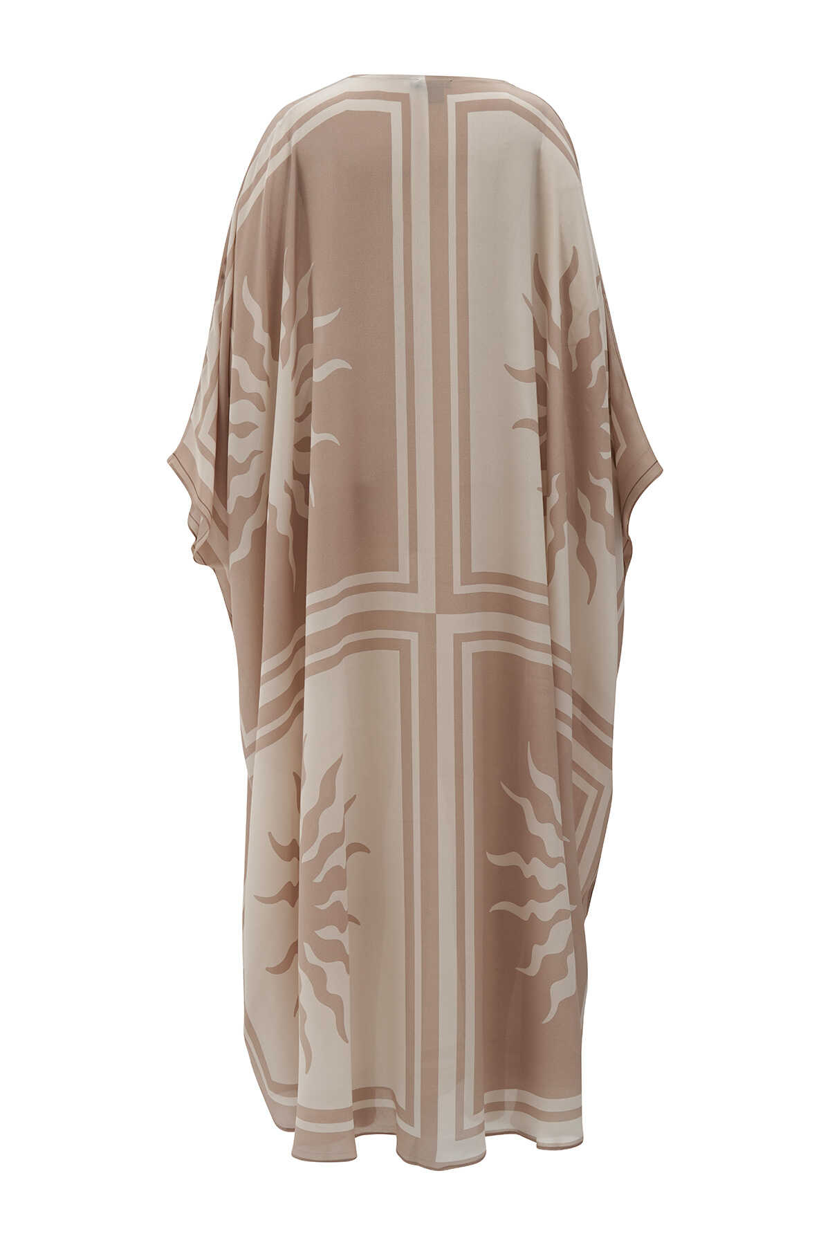 Güneş Kare Krem İpek Kaftan