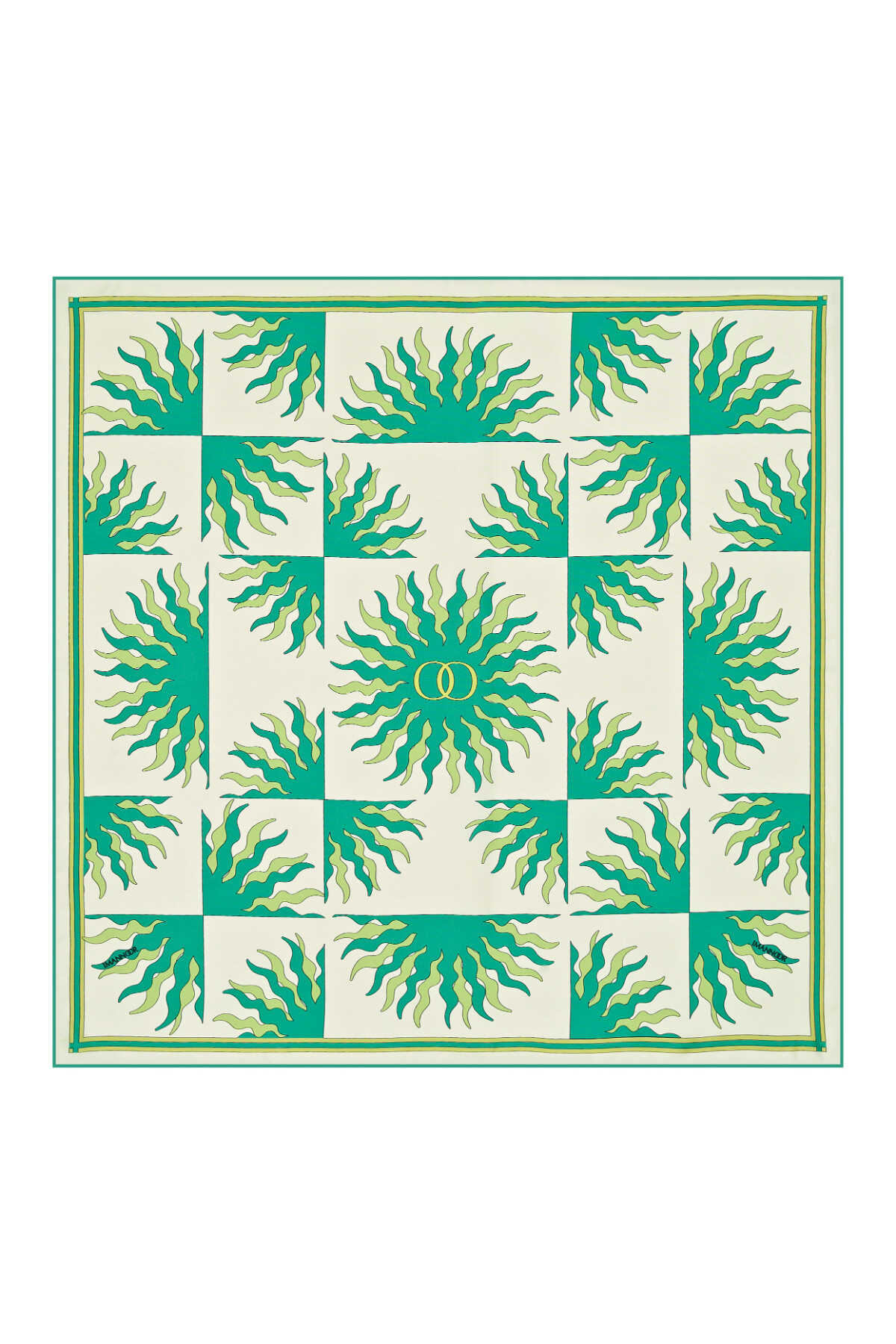 Güneş Logo Mint Tivil İpek Eşarp 90x90