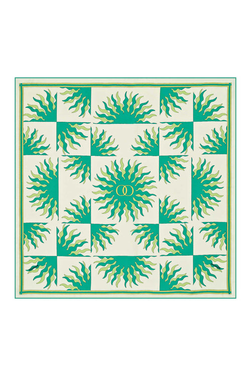 Güneş Logo Mint Tivil İpek Eşarp 90x90