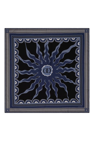 Güneş Noor Lacivert Tivil İpek Eşarp 90x90
