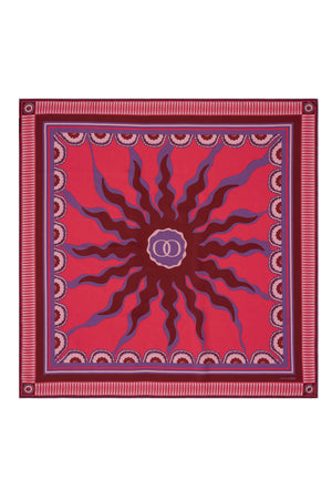 Güneş Noor Pembe Tivil İpek Eşarp 90x90