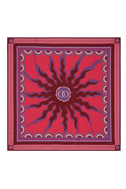 Güneş Noor Pembe Tivil İpek Eşarp 90x90