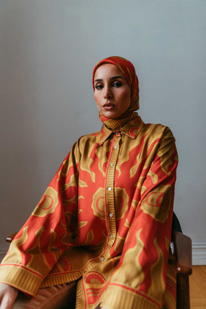 Güneş Noor Sarı İpek Gömlek