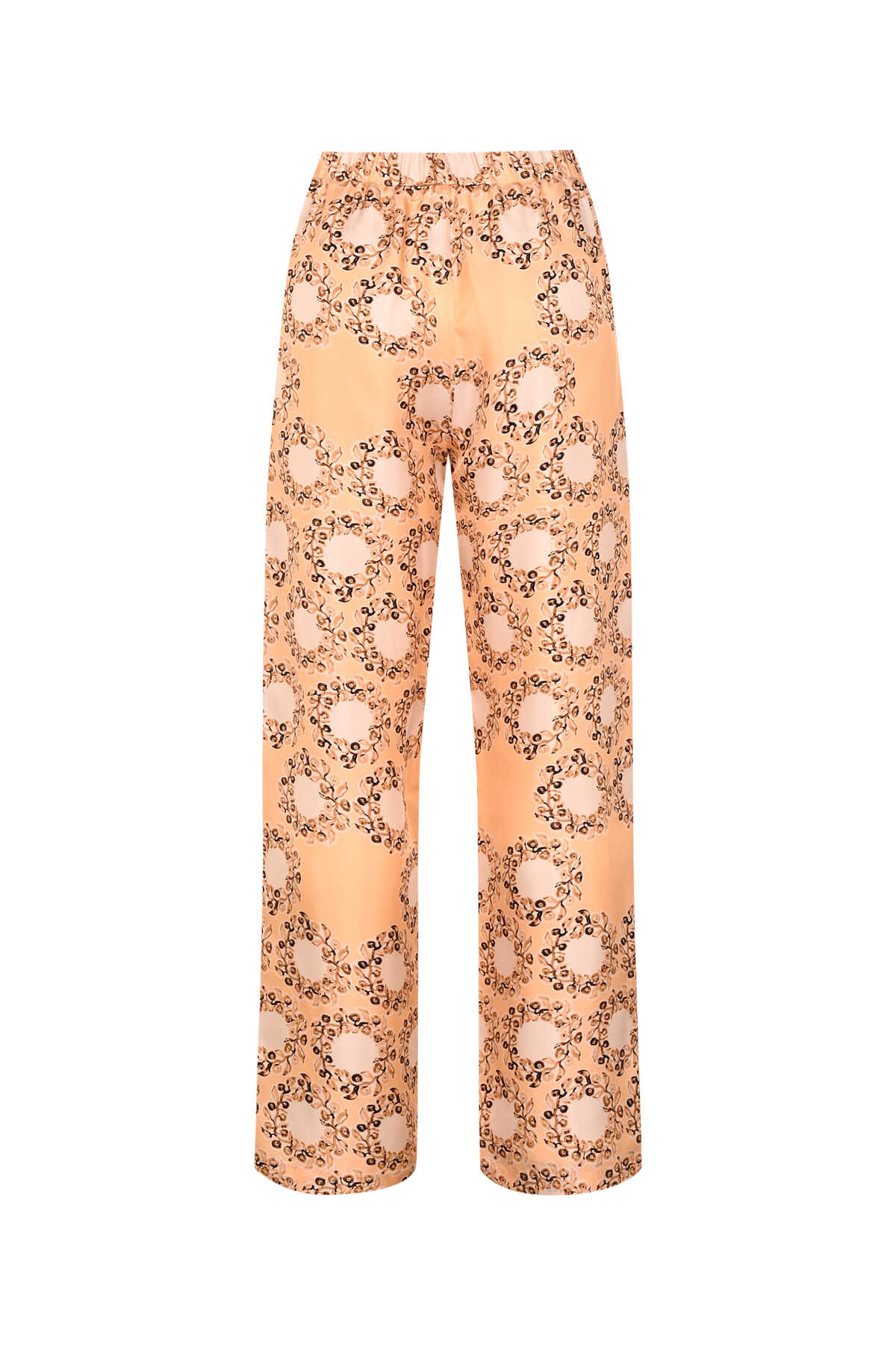 Halkalar Krem İpek Pijama Pantolon