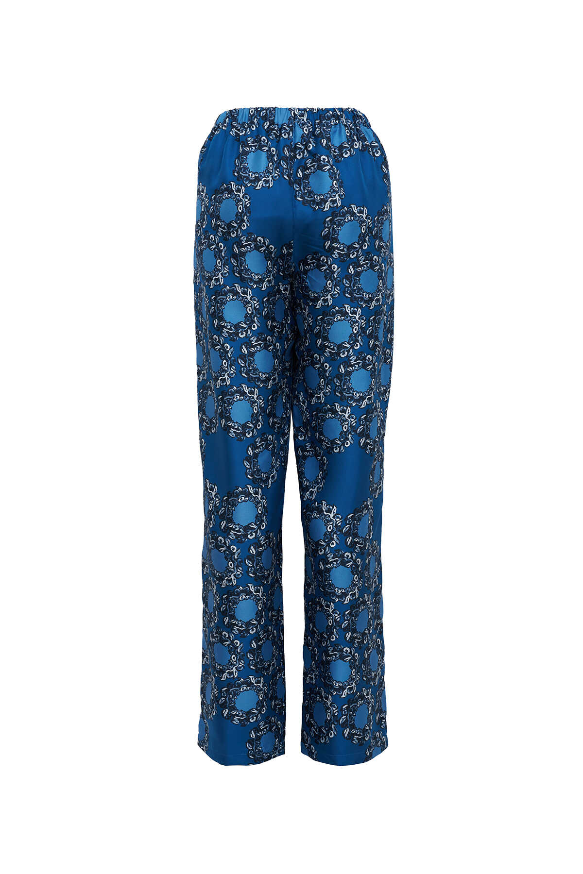 Halkalar Lacivert İpek Pijama Pantolon