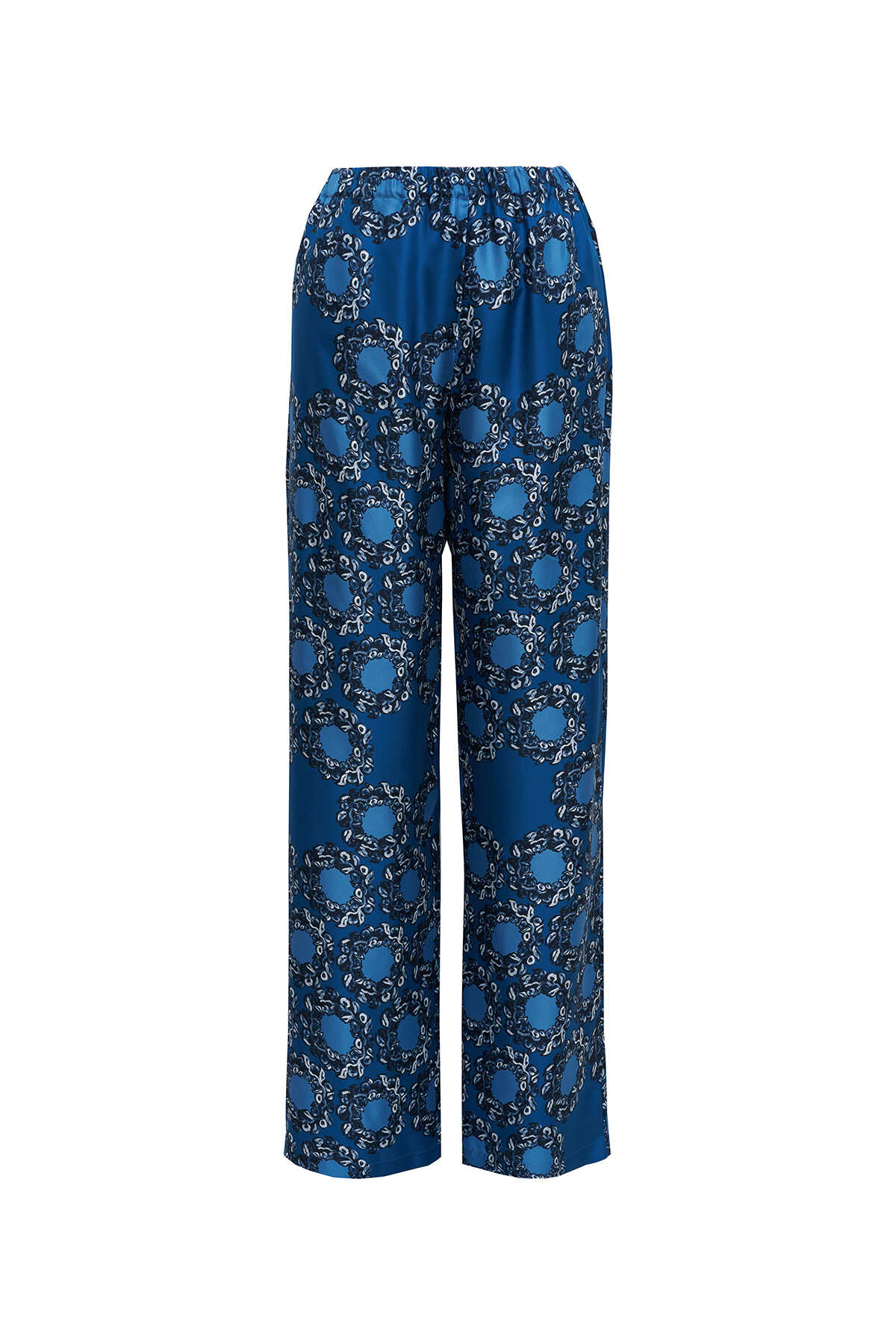 Halkalar Lacivert İpek Pijama Pantolon