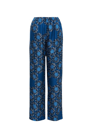 Halkalar Lacivert İpek Pijama Pantolon