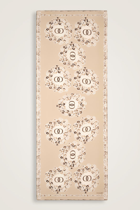 Halkalar Taş Krep İpek Şal 80x210