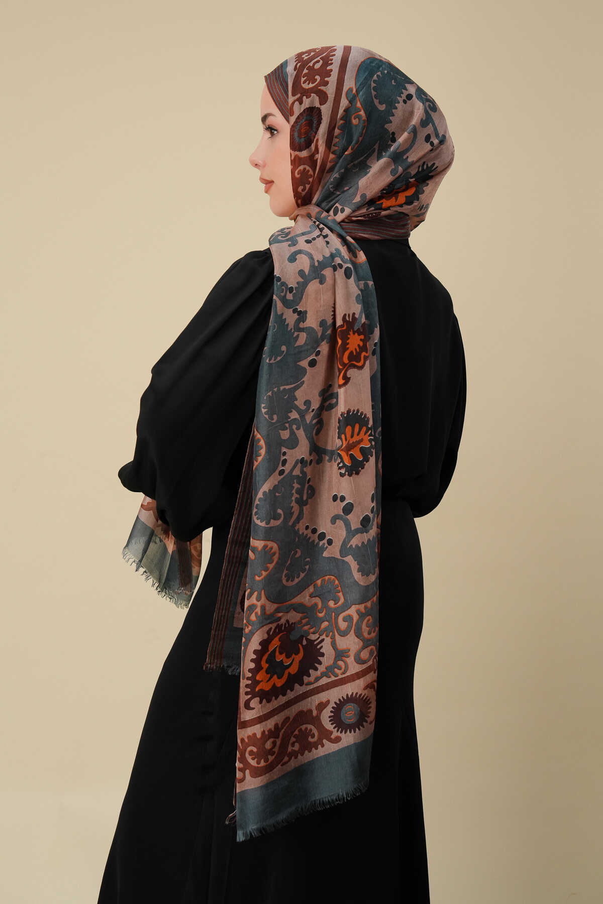 Hayat Karamel İpek Vual Şal 70x200