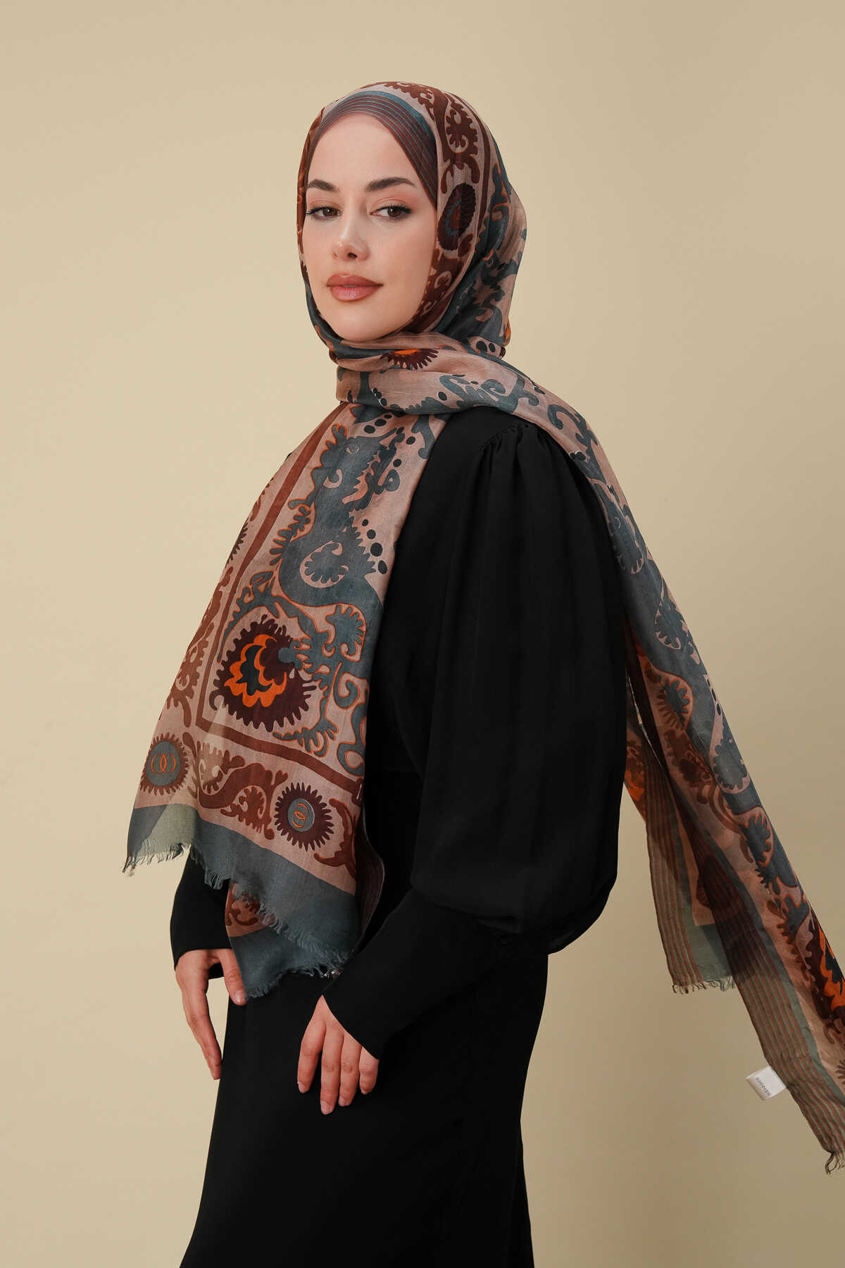 Hayat Karamel İpek Vual Şal 70x200