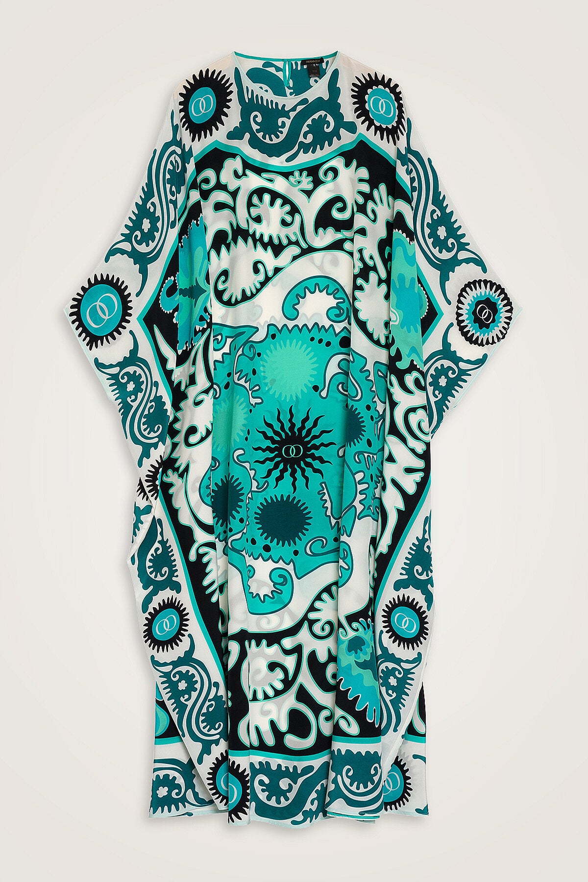 Hayat Turkuaz İpek Kaftan