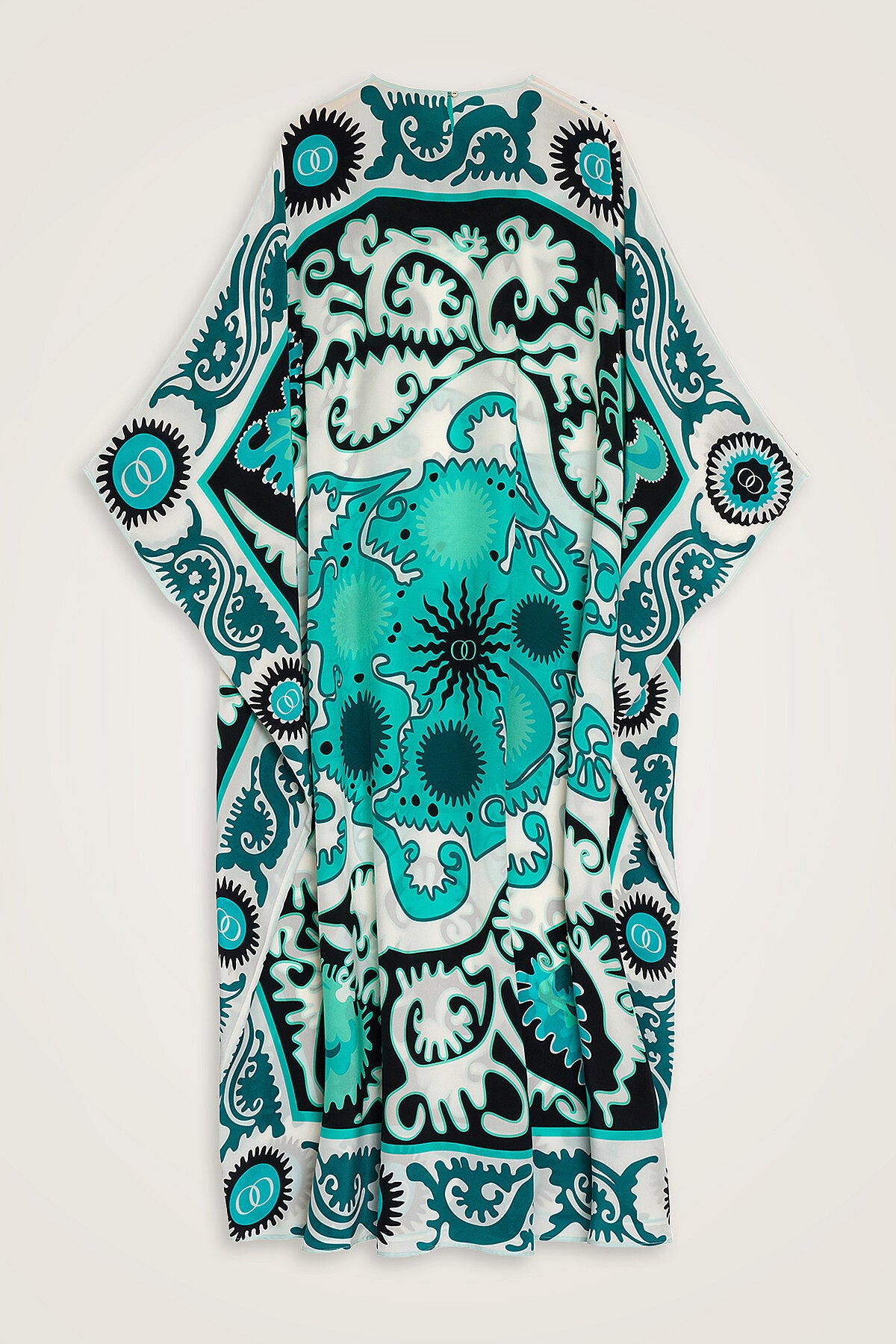 Hayat Turkuaz İpek Kaftan