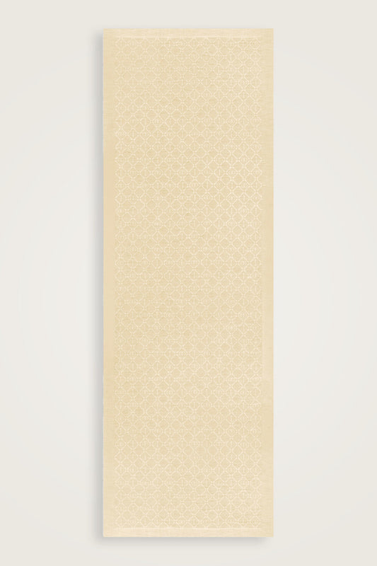 İman I Kafes Krem Tencel Pamuk İpek Şal 70x200