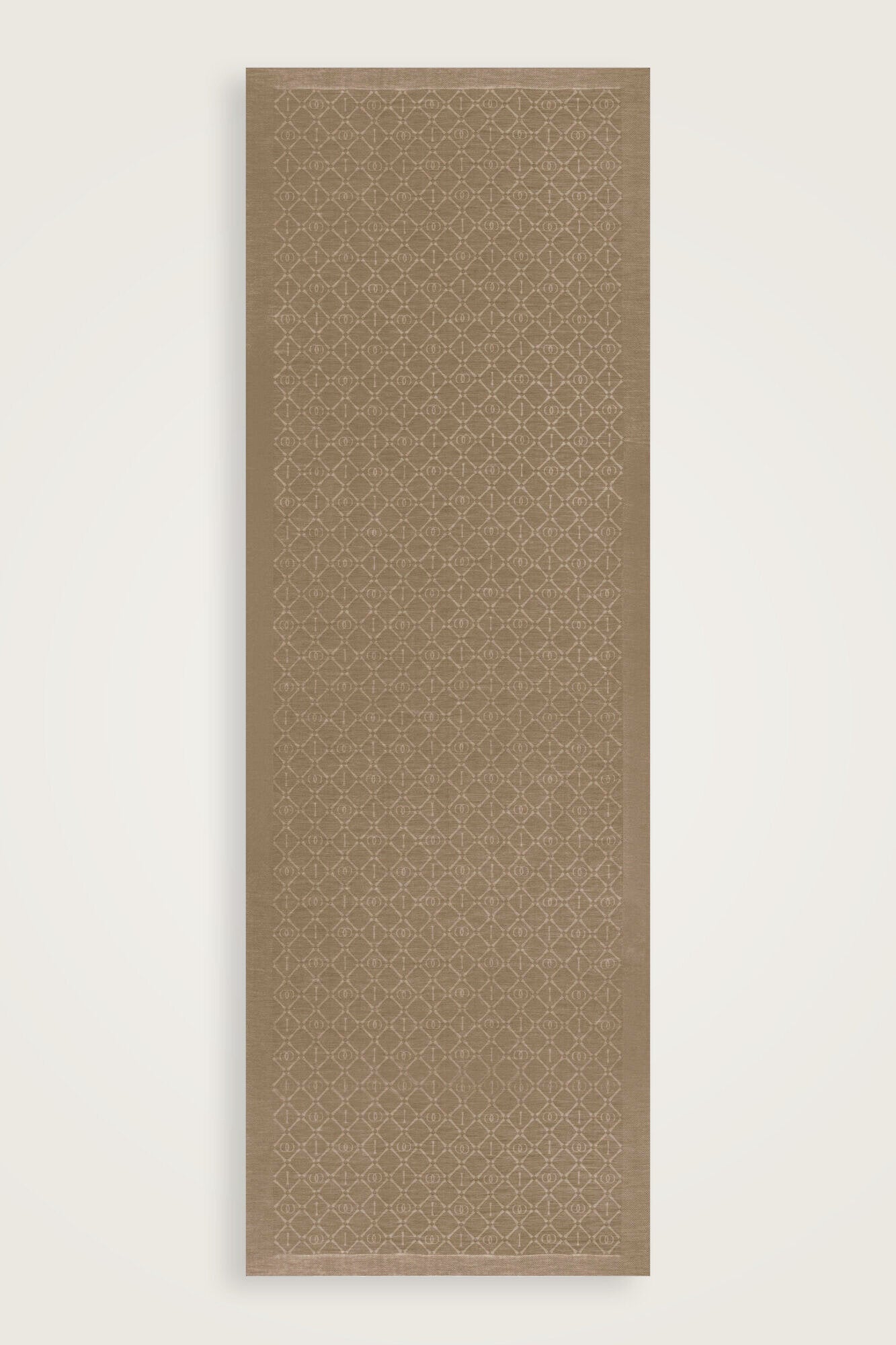 İman I Kafes Kum Beji Tencel Pamuk İpek Şal 70x200