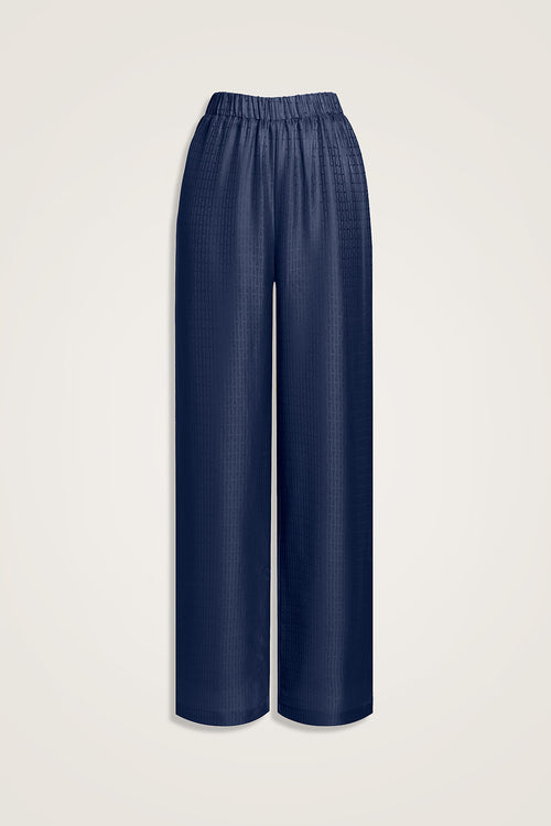 Iman I Lacivert İpek Pijama Pantolon