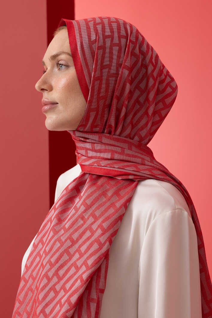 Iman I Fuşya Pamuk İpek Şal 80x210