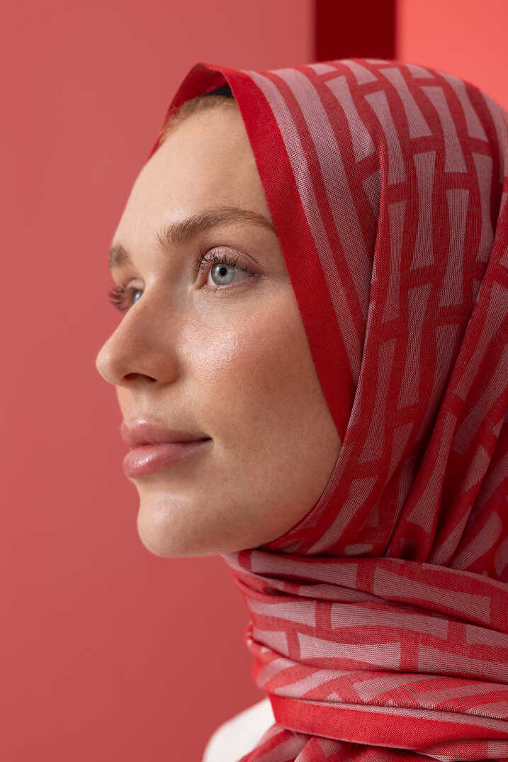 Iman I Fuşya Pamuk İpek Şal 80x210
