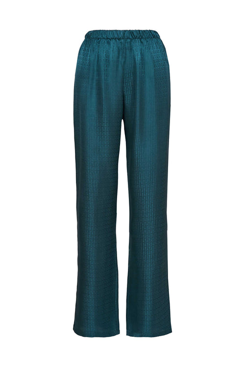 Iman I Petrol İpek Pijama Pantolon