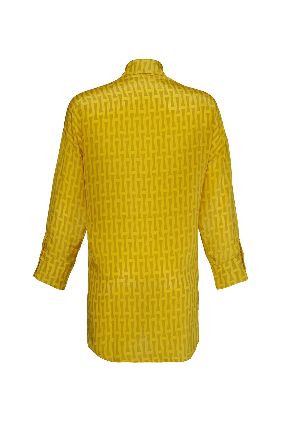 İman I Sarı İpek Gömlek Pijama