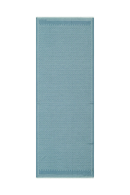 Iman I Turkuaz Pamuk İpek Şal 80x210