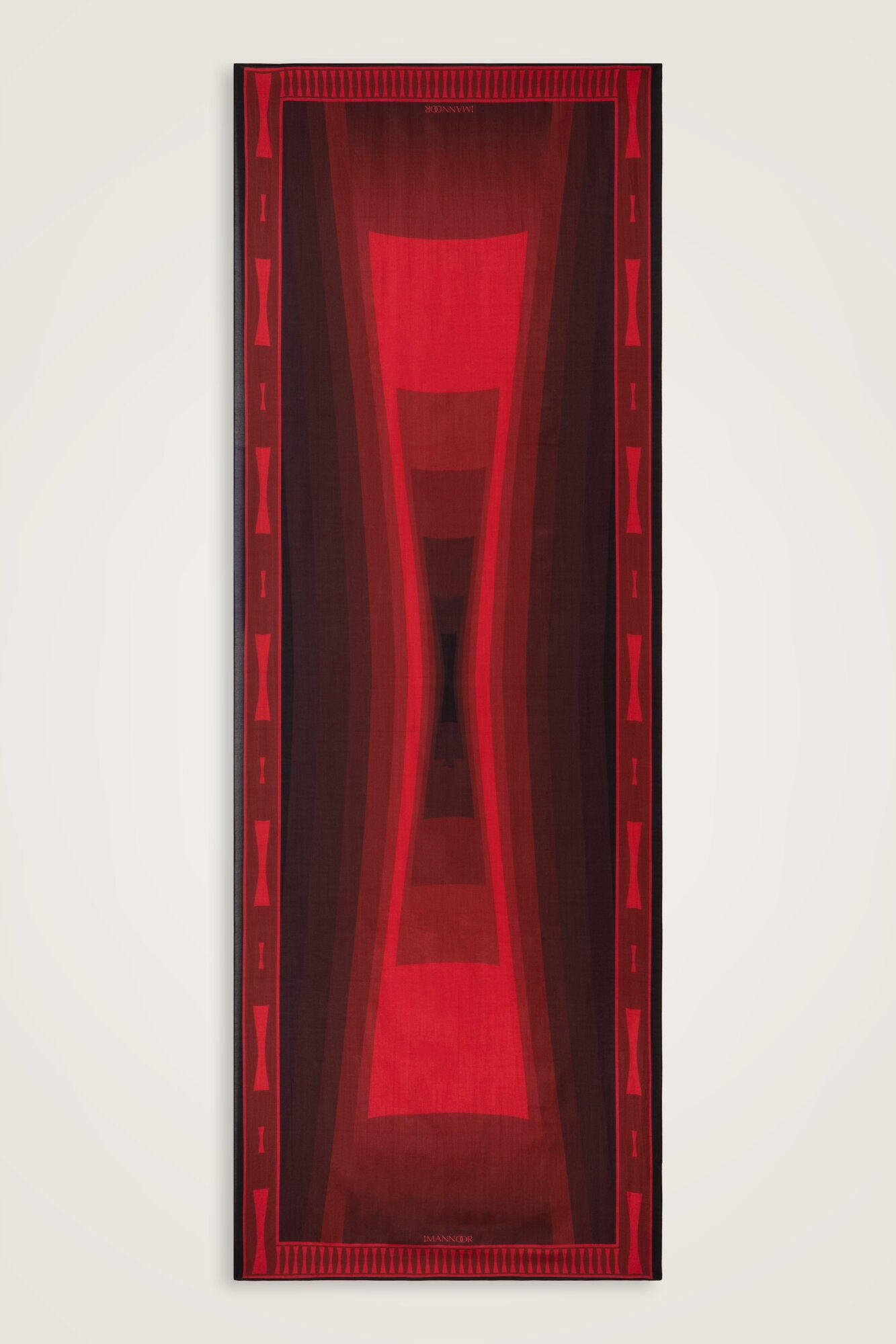 İman Kapısı Vişne Floş Pamuk Şal 70x210