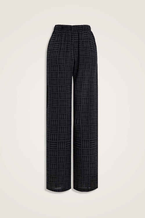 İman Kare Antrasit İpek Pantolon Pijama