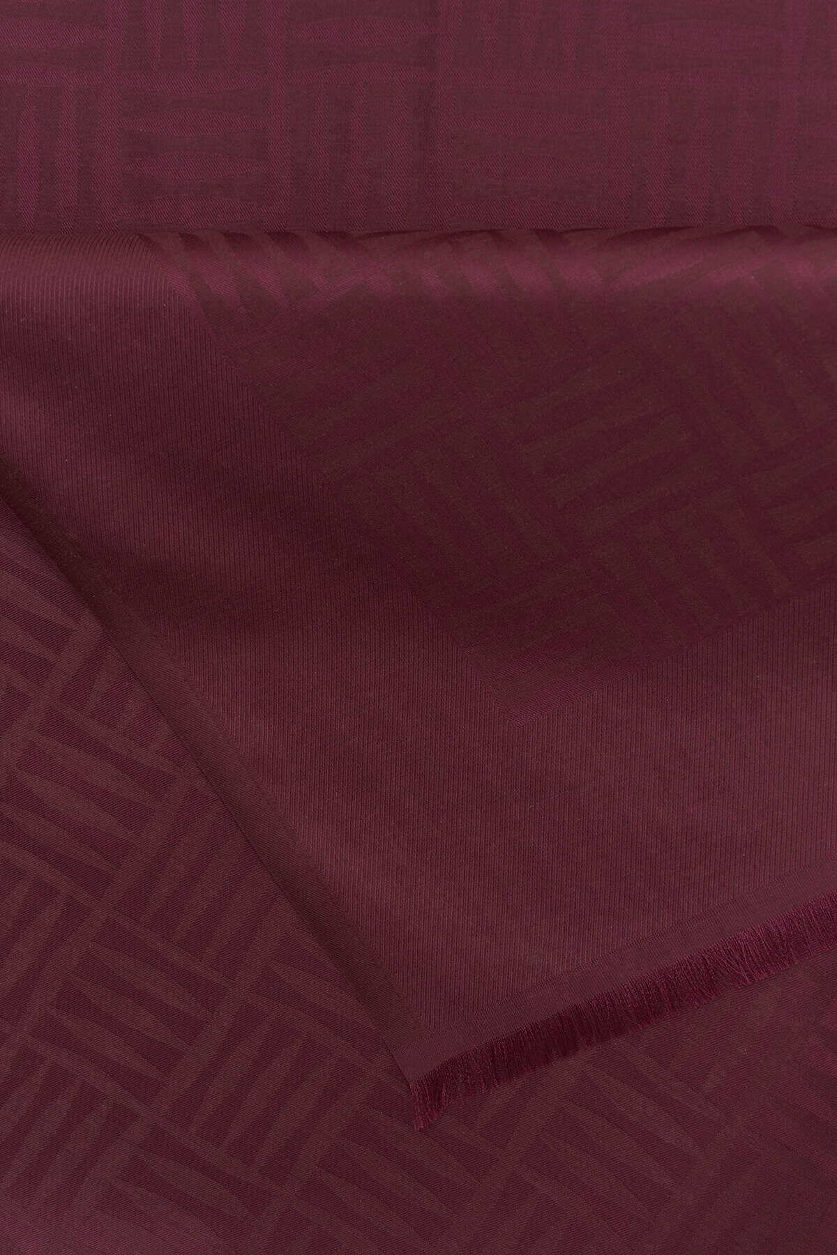 İman Kare Bordo İpek Şal 70x200