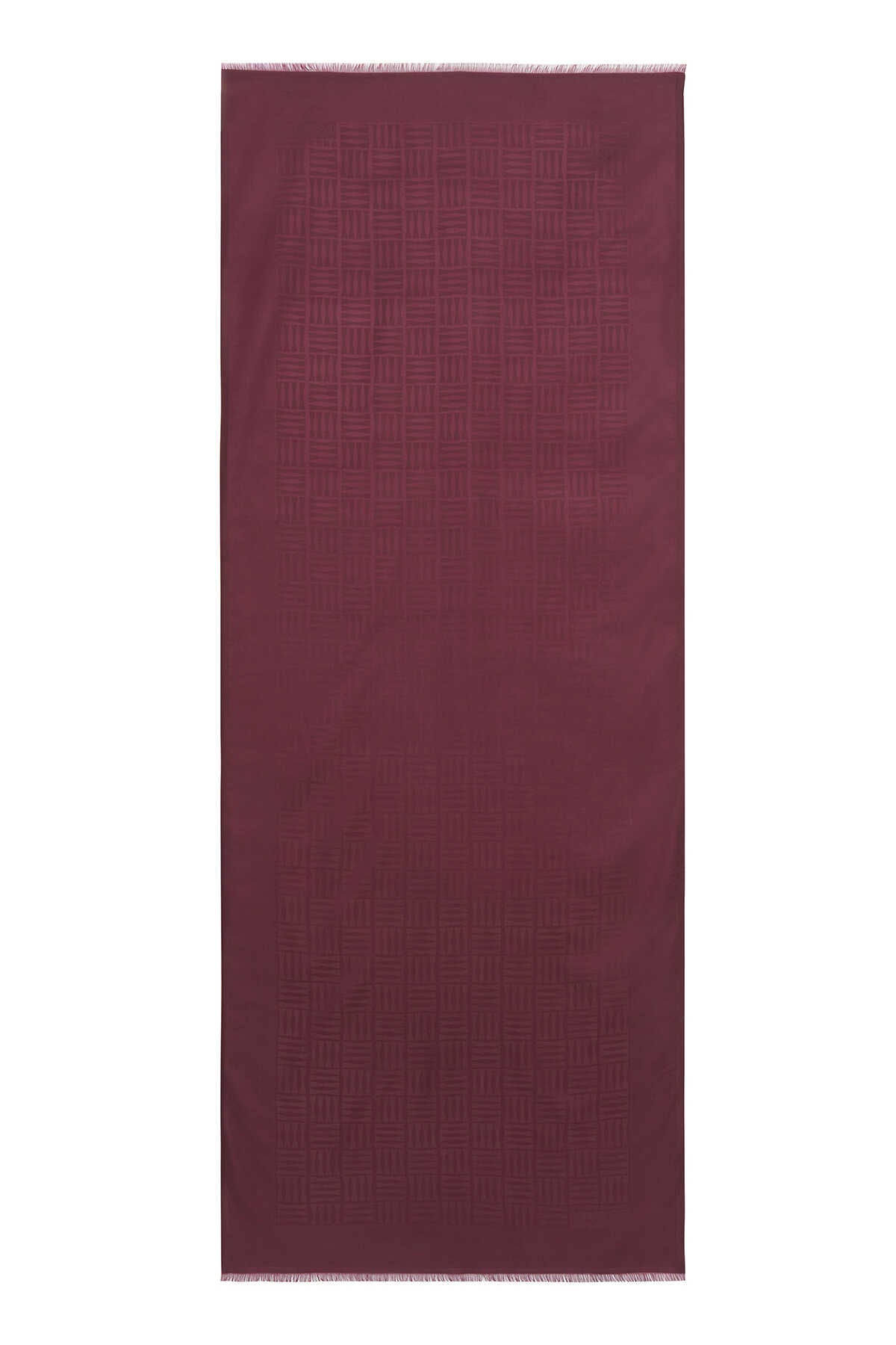 İman Kare Bordo İpek Şal 70x200
