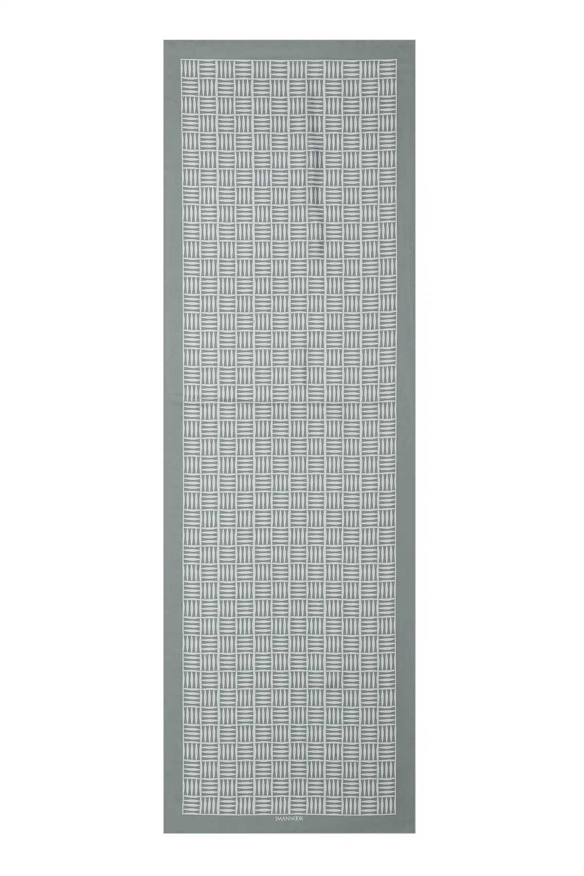 Iman Kare Gri Tivil İpek Şal 70x210