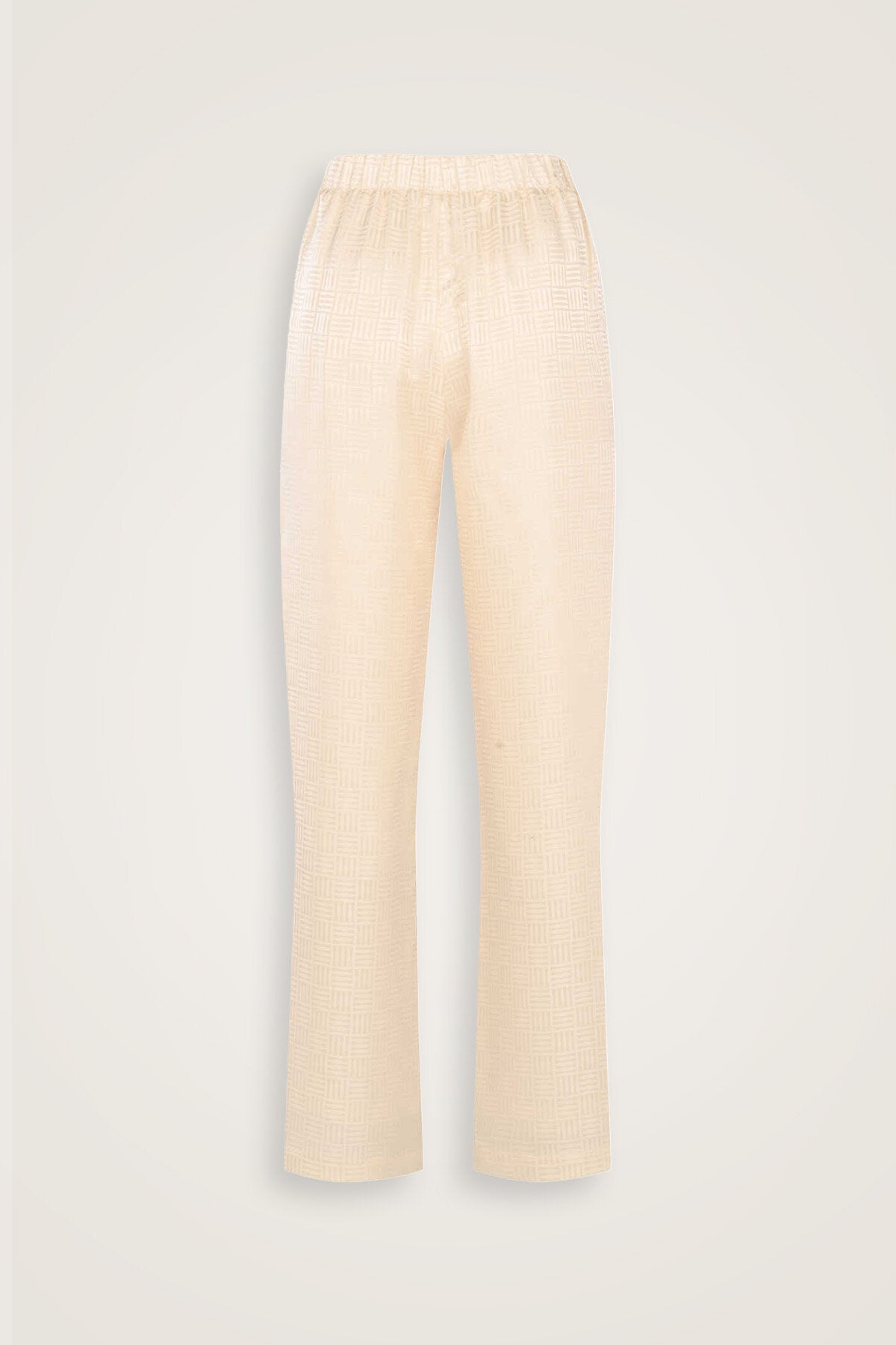 İman Kare Krem İpek Pijama Pantolon