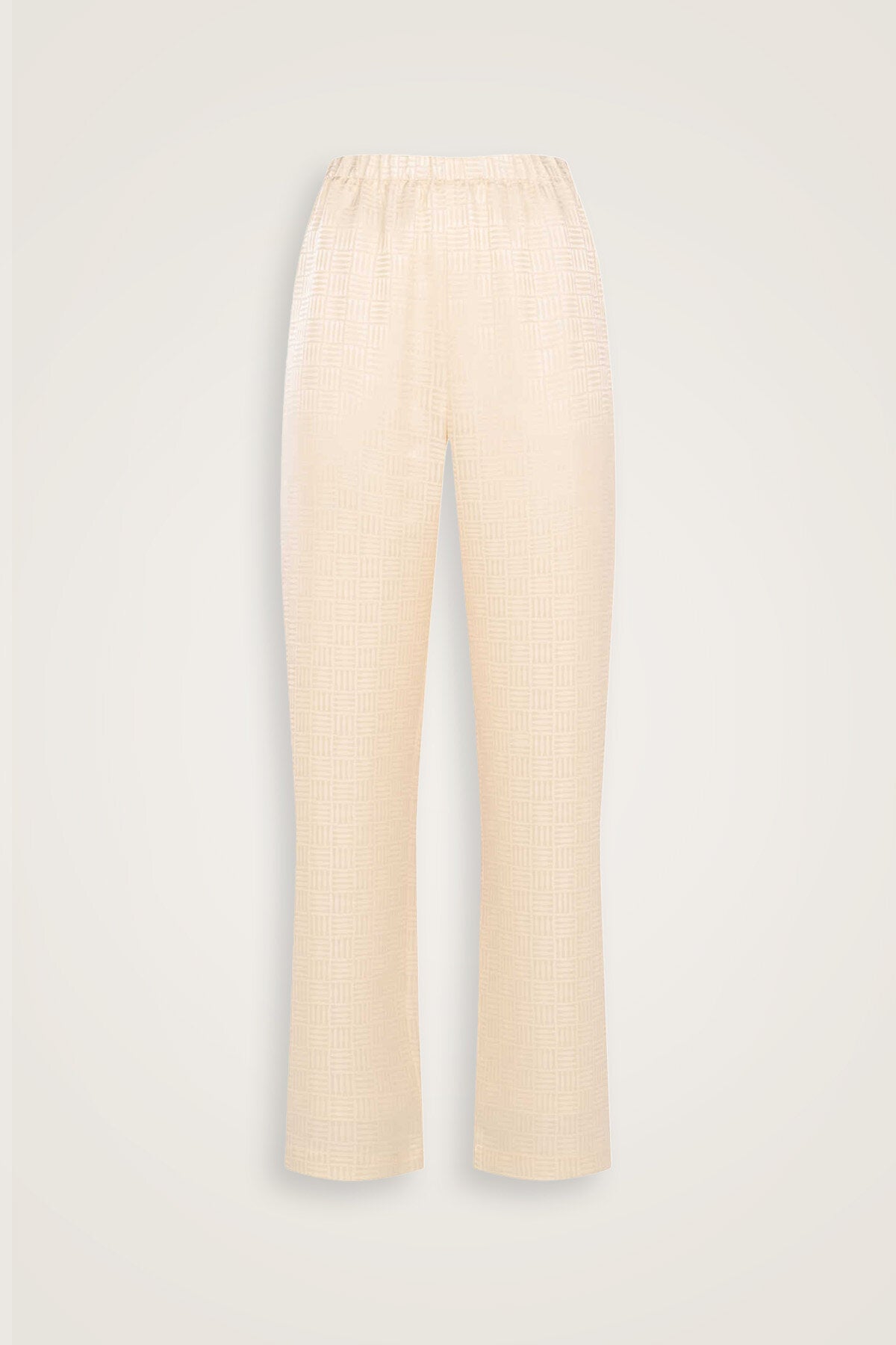 İman Kare Krem İpek Pijama Pantolon