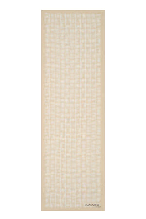 Iman Kare Krem Tivil İpek Şal 70x210